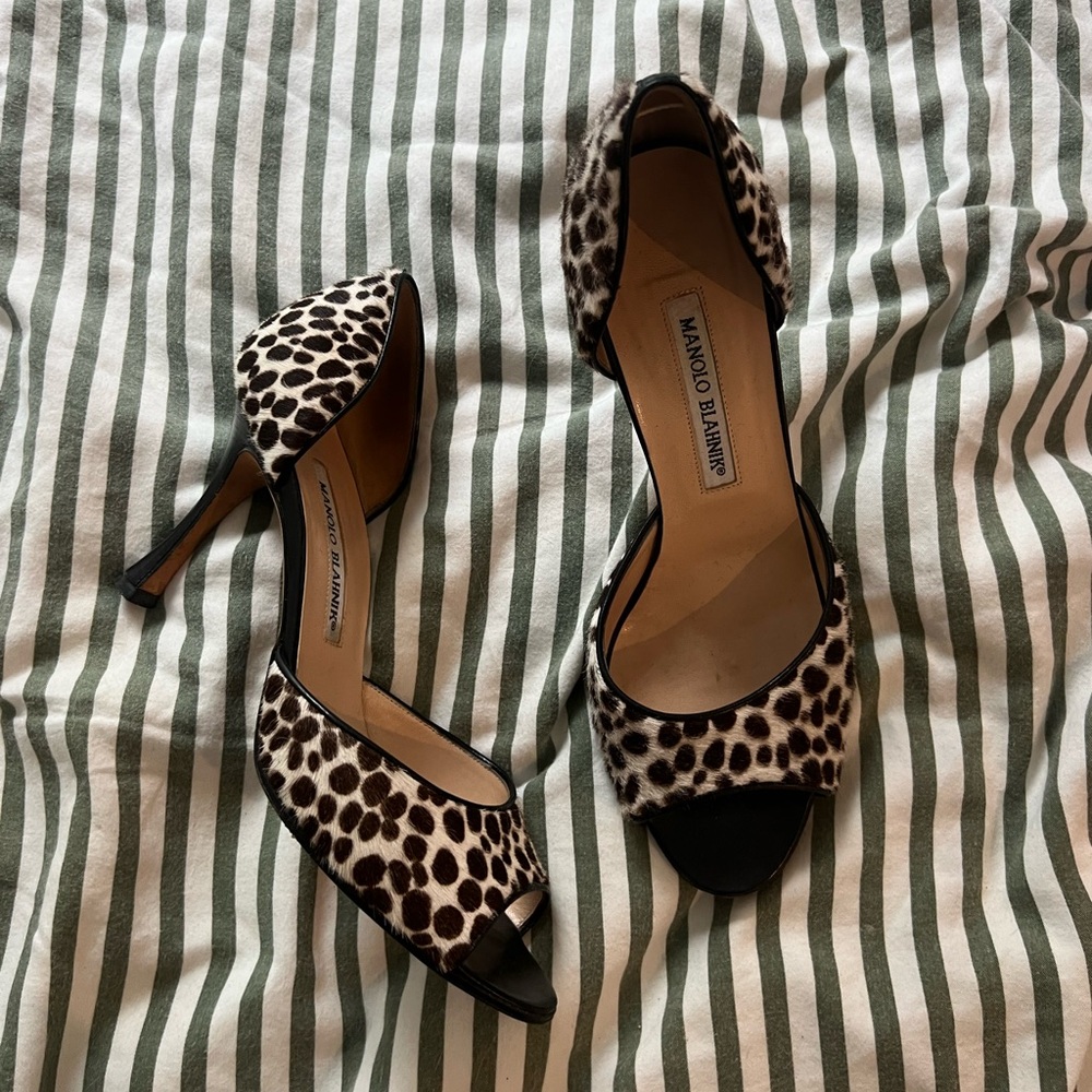 Manolo Blahnik Pony Hair Cheetah Stilettos